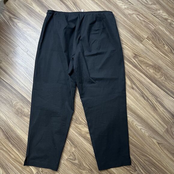 Eileen Fisher Size L Pants Slim Knit Crop Pants Black Stretch Side Zip Capsule - Picture 3 of 12